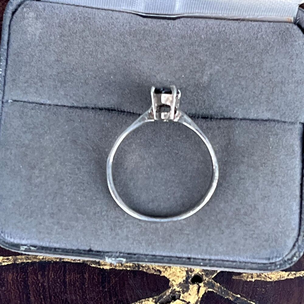 Sterling Silver Solitaire Cocktail Ring with Red Stone Size 8 1/2 - Picture 9 of 13